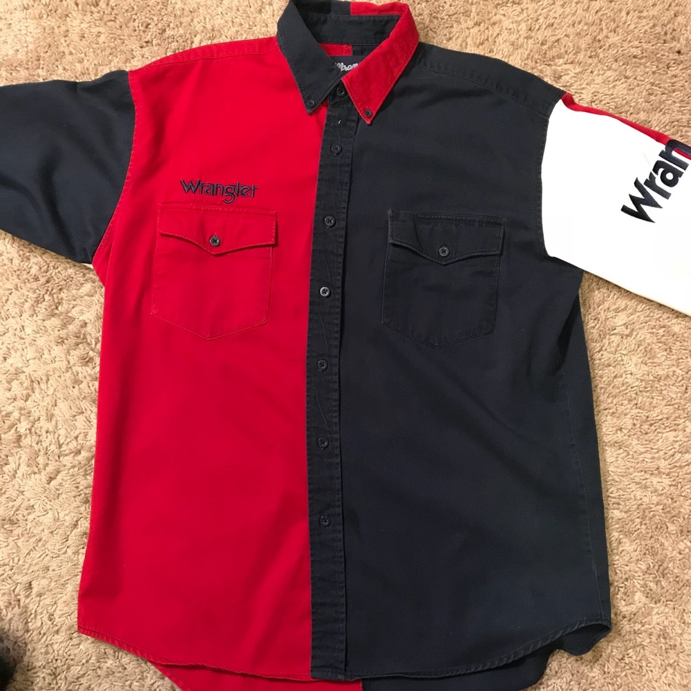 Vintage wrangler color block shirt